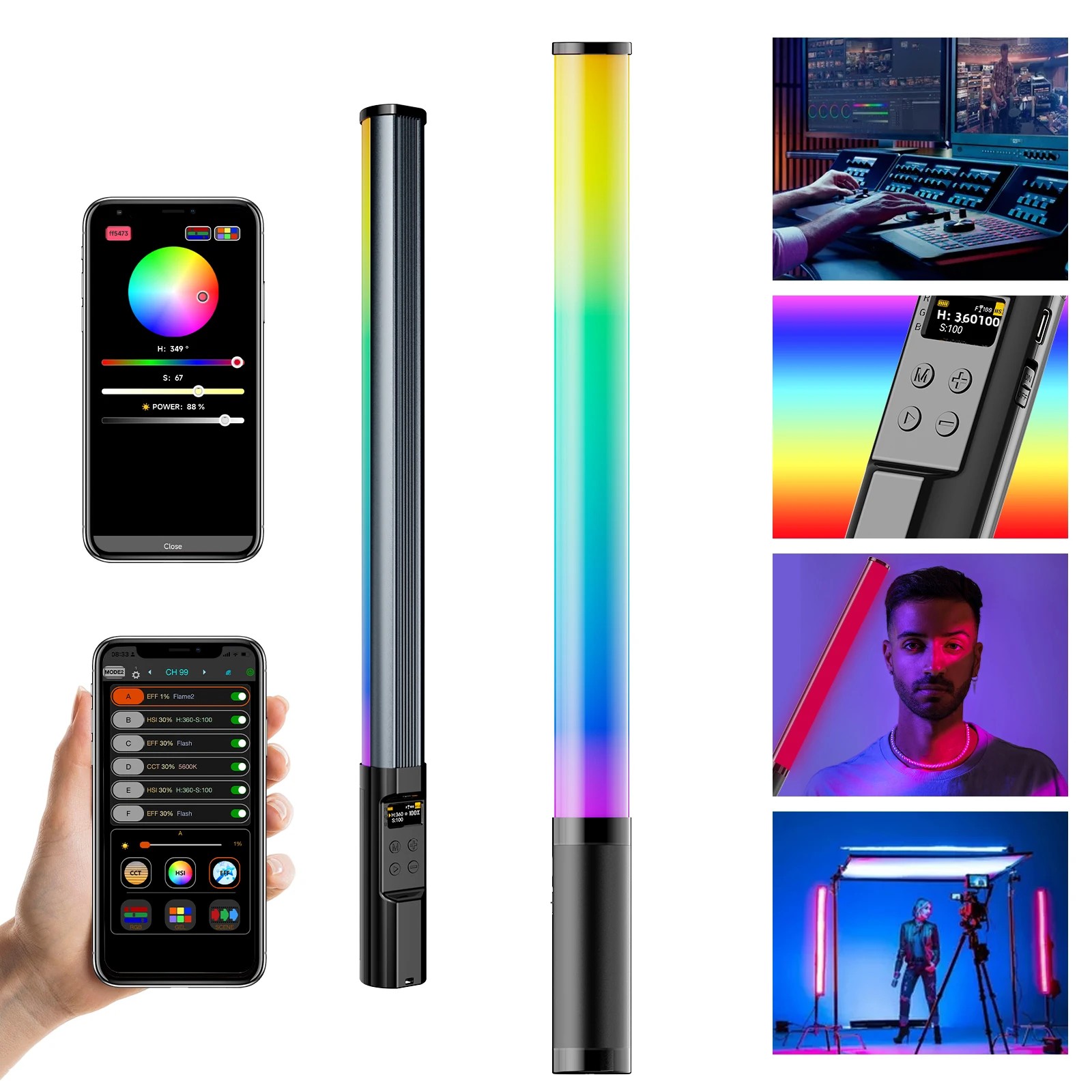 Photography Lighting App - RGB 사진 조명 지팡이 휴대용 LED