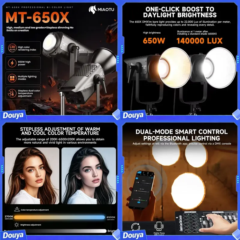 Photography Lighting Direction - MIAOTU 고출력 사진 조명, 2700-6500K, 앱