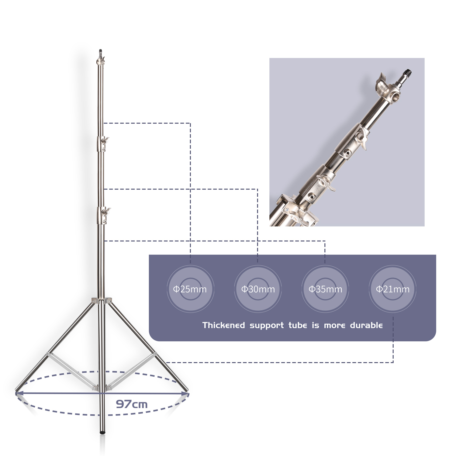 SH 2.8M 스테인레스 스틸 라이트 스탠드 헤비 듀티 - Photography Lighting For Products 리뷰 및 가격