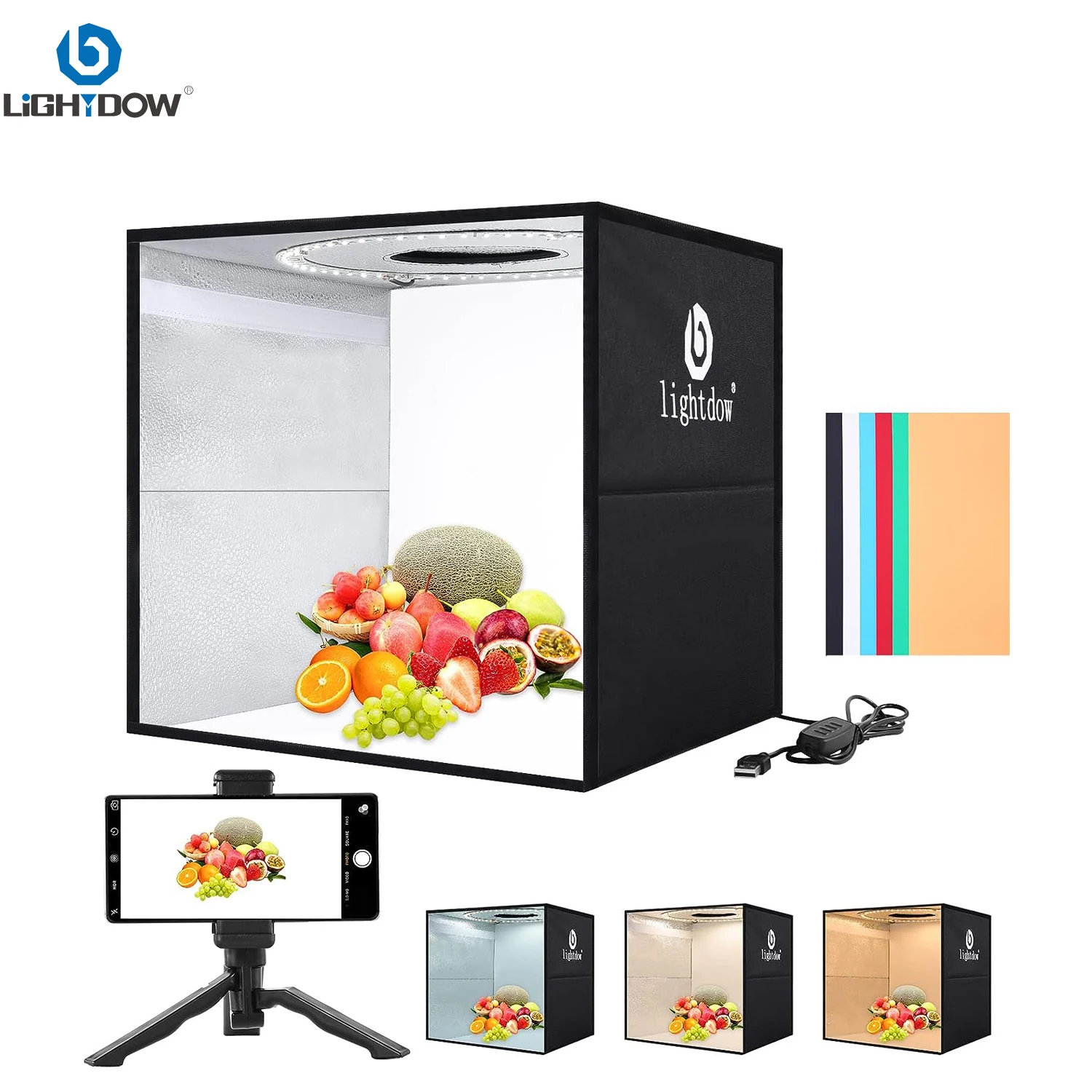 Lightdow 사진 스튜디오 라이트 박스 키트, 휴대 - Macro Photography Lighting Kit 리뷰 및 가격
