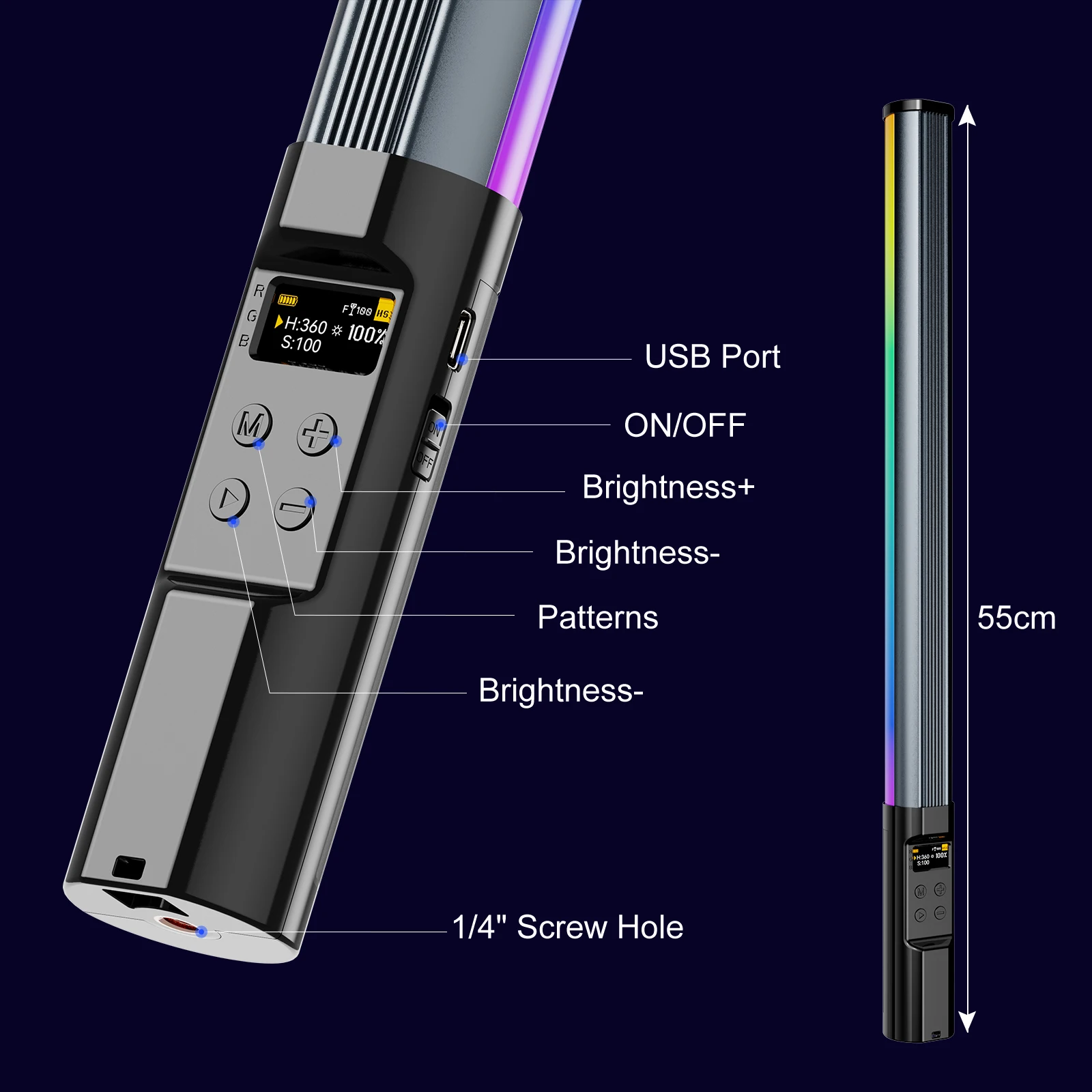 RGB 사진 조명 지팡이 휴대용 LED 비디오 조명 스 - Photography Lighting App 리뷰 및 가격