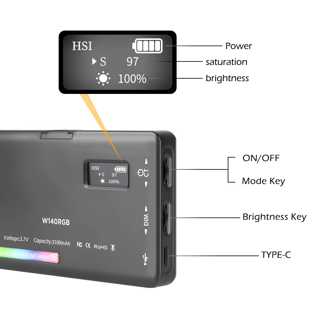 SH W140 LED RGB 비디오 조명, 풀 컬러 2 - Photography Lighting Board 리뷰 및 가격