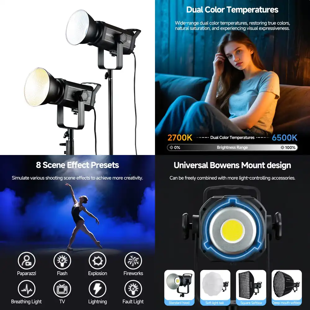 미아오투 고출력 사진촬영 조명 300w 200w 150 - Photography Lighting Direction 리뷰 및 가격
